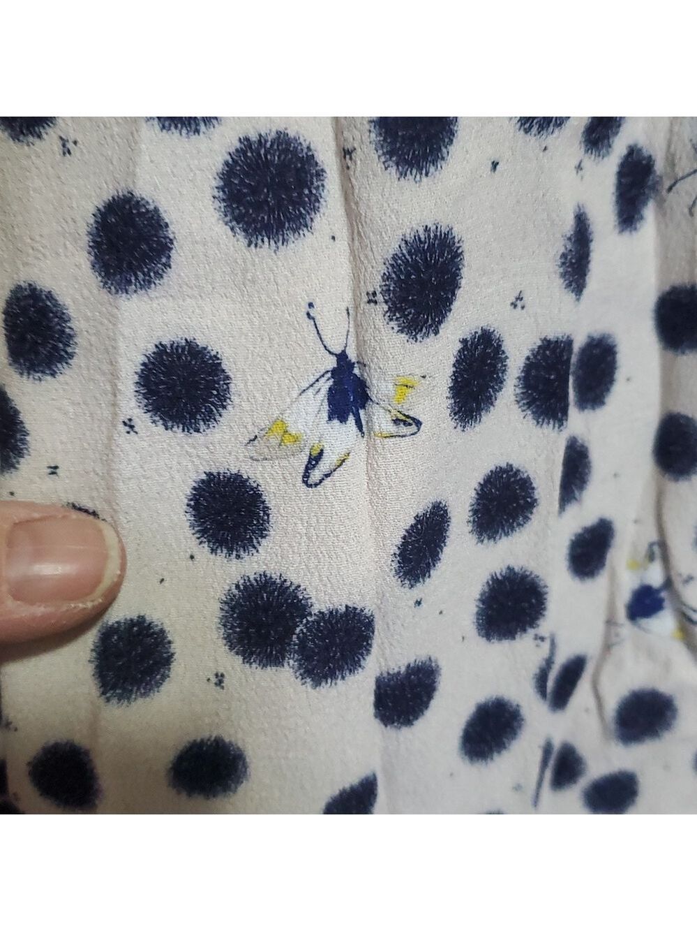 H&M x Anna Glover Navy Polka Dot Blazer Size 4 - Picture 3 of 8